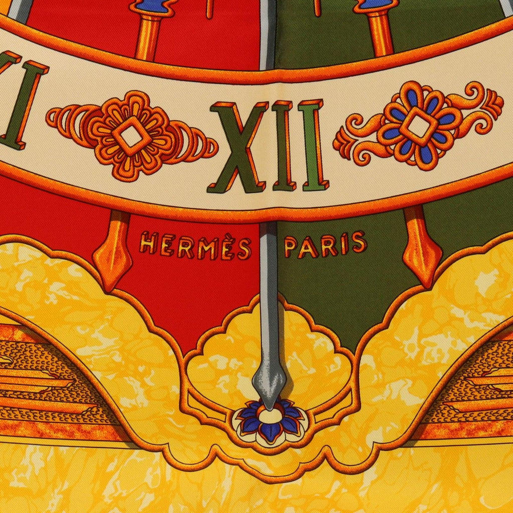 Hermes Scarf Carre 90 Gloria Soli Orange Silk — view 5