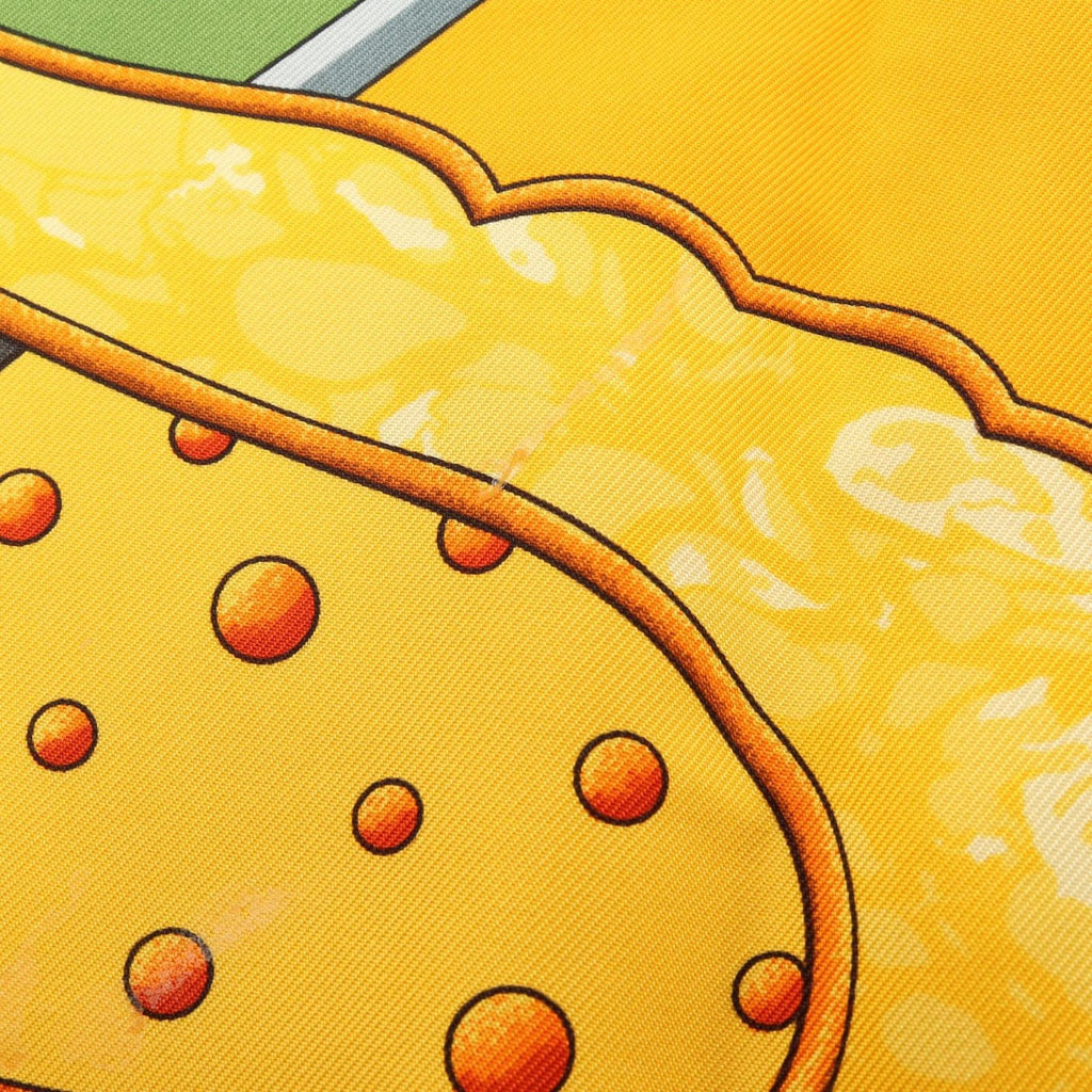 Hermes Scarf Carre 90 Gloria Soli Orange Silk — view 7