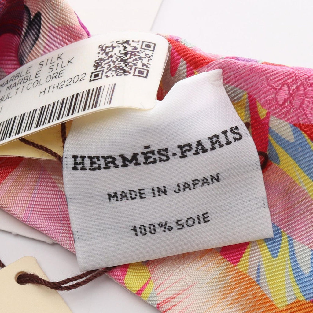 Hermes Scarf Twilly All Over Marble Silk Kyoto Ribbon — view 5