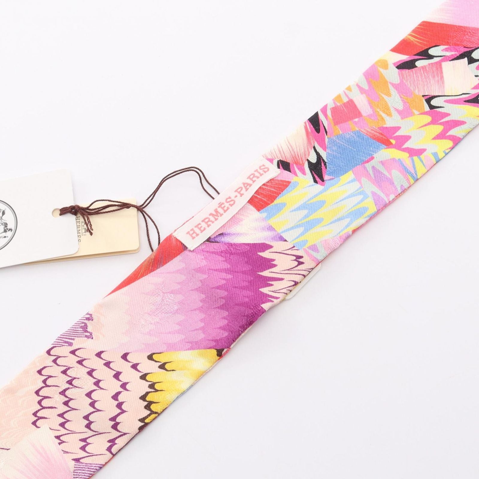 Hermes Scarf Twilly All Over Marble Silk Kyoto Ribbon — view 6