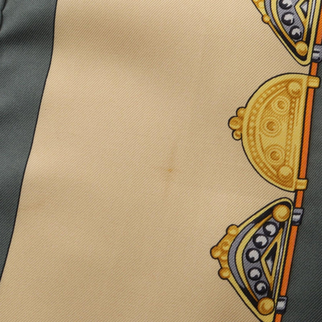Hermes Scarf Carre 90 Parures Des Sables Gray Green Silk — view 6
