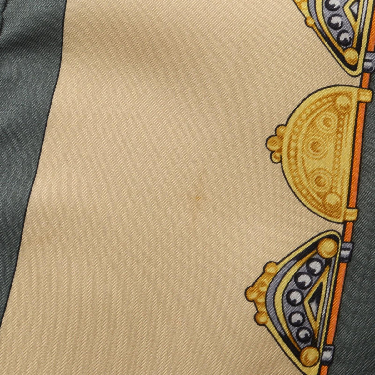 Hermes Scarf Carre 90 Parures Des Sables Gray Green Silk — view 6