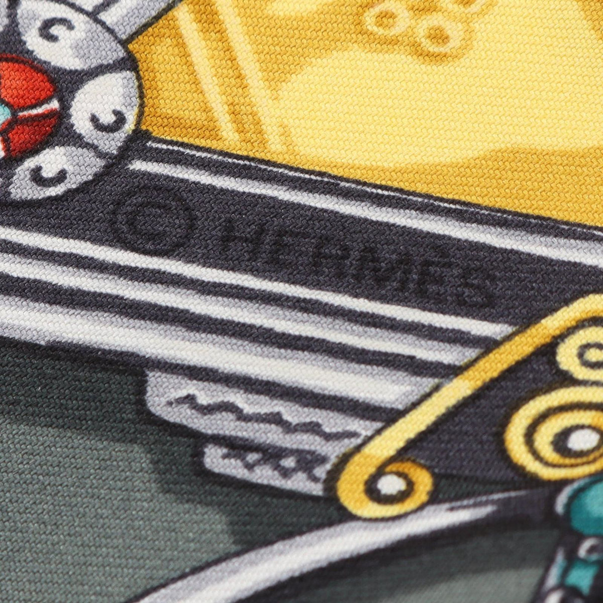 Hermes Scarf Carre 90 Parures Des Sables Gray Green Silk — view 2