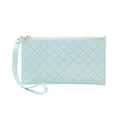 Bottega Veneta Pouch Intrecciato with Hand Strap Light Blue Leather