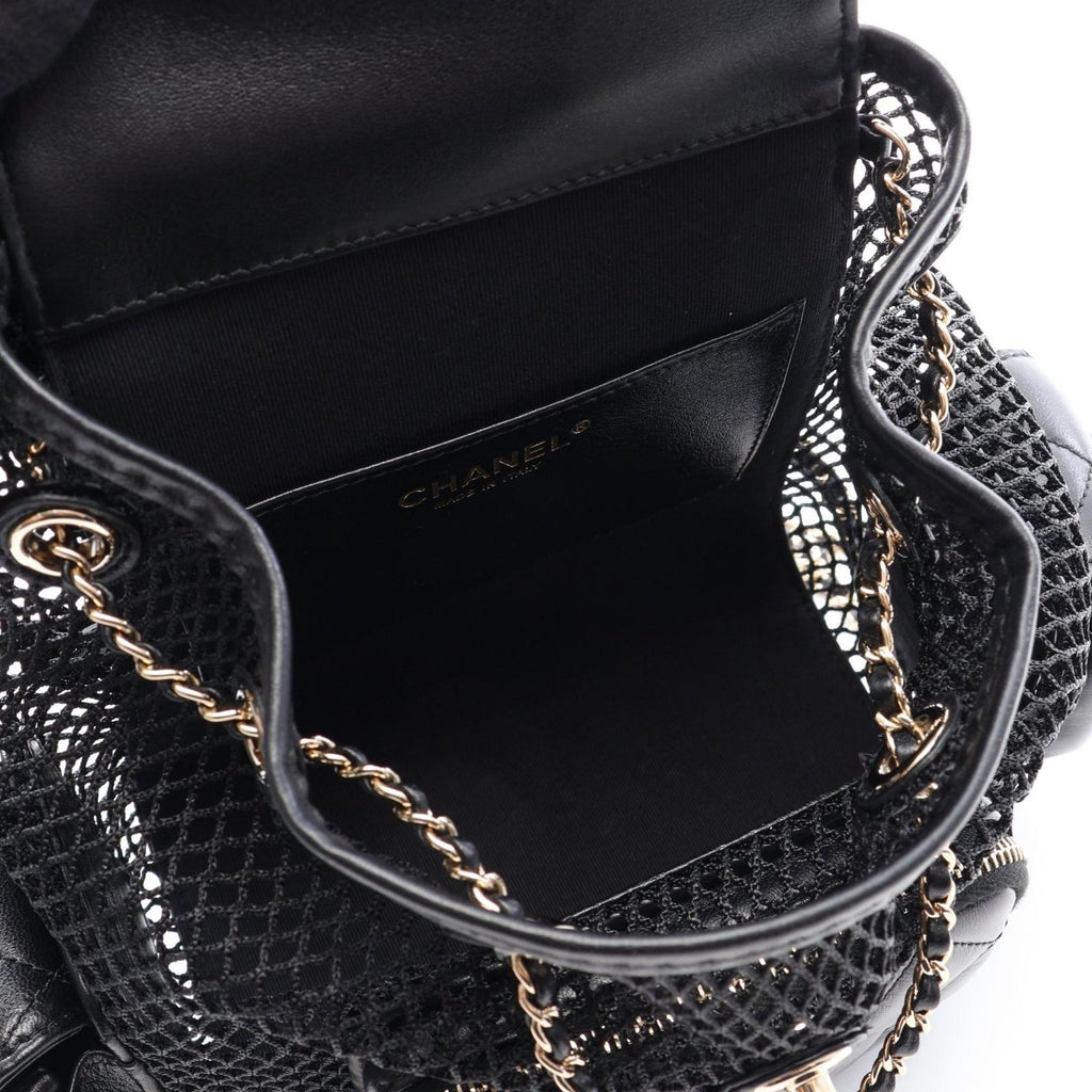 Chanel Backpack Quilted Small Chain Black Lambskin — view 3