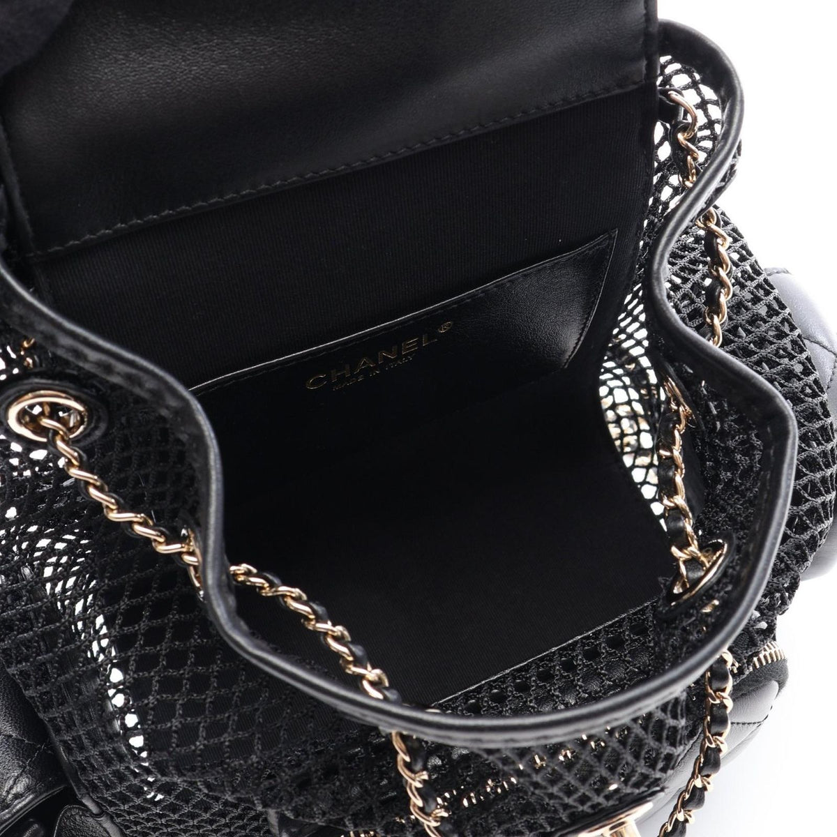 Chanel Backpack Quilted Small Chain Black Lambskin — view 3