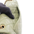 Chanel Shoulder Bag Mini Quilted 20 Khaki Green Leather Chain — view 6