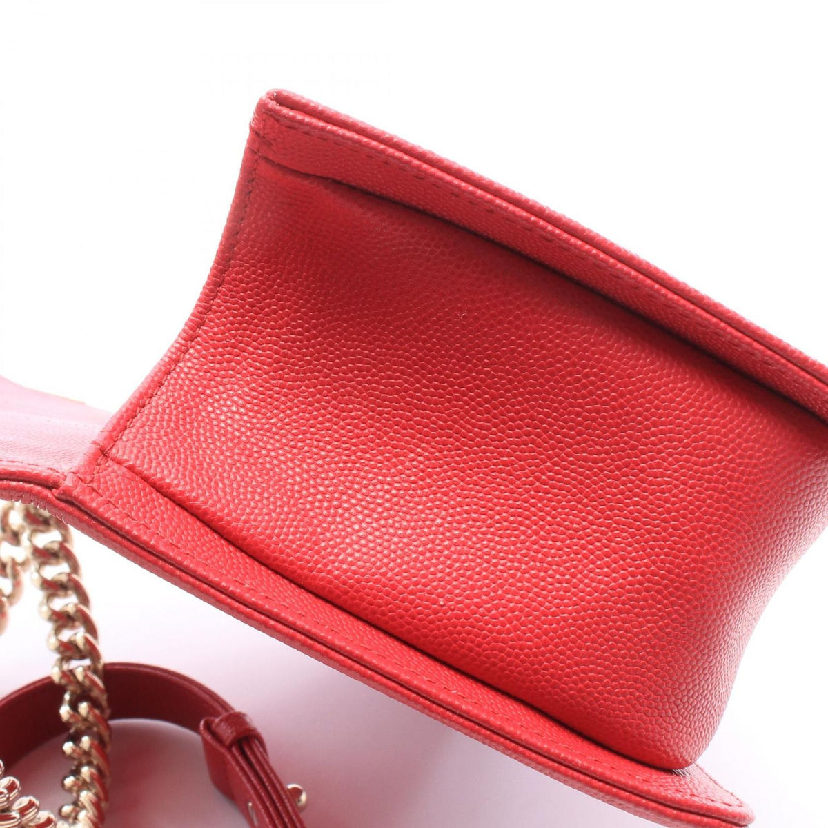 Chanel Shoulder Bag Boy Magenta Caviar Leather Boy Chain — view 6