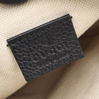 Gucci Shoulder Bag Webbing Line Black Green Red Leather Vintage Logo Sherry — view 4
