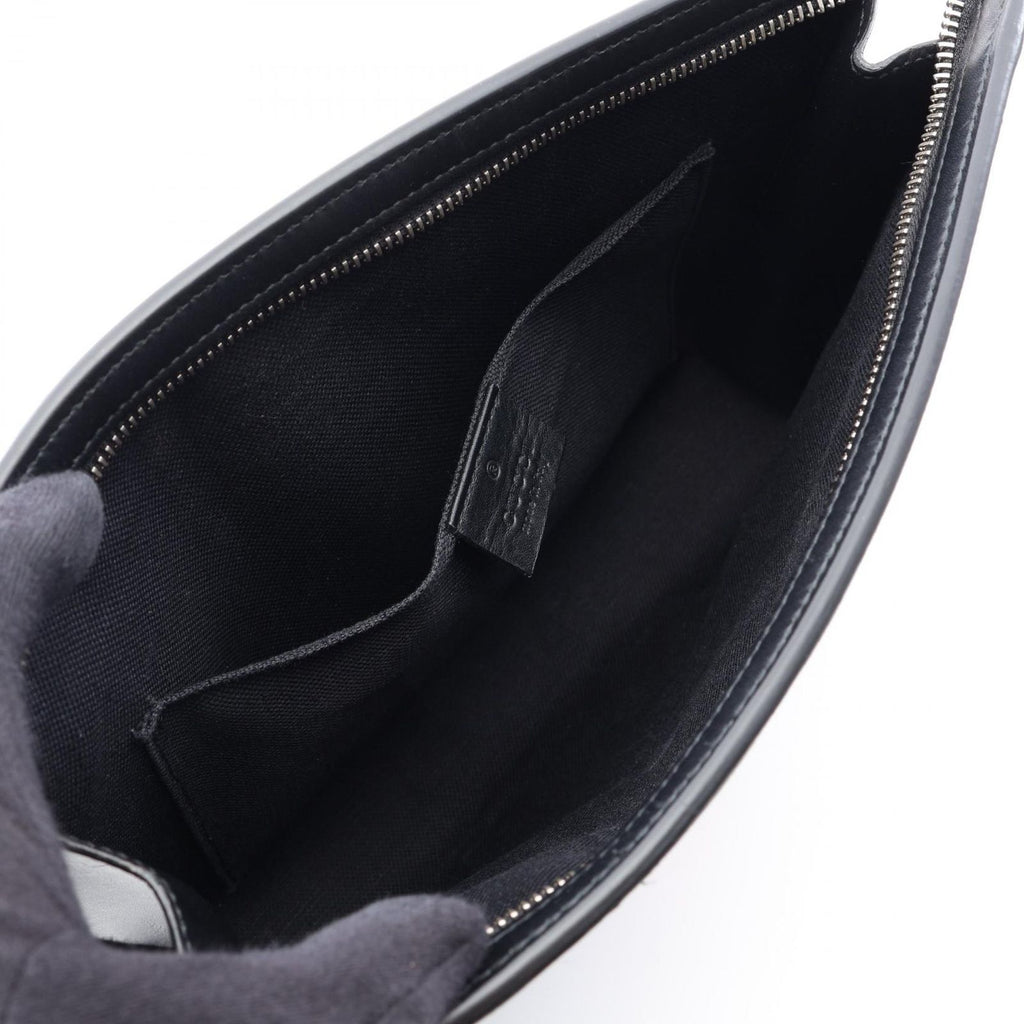 Gucci Clutch GG Supreme Webbing Line Black Gray Navy Canvas Leather Sherry — view 3
