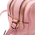 Prada Shoulder Bag Pink Leather Metal Logo — view 5