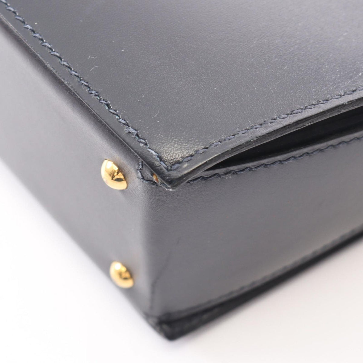 Hermes Handbag Cokers Blue Indigo Calfskin — view 8