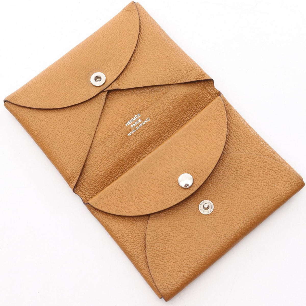 Hermes Coin Purse Calvi Duo Sesame — view 3