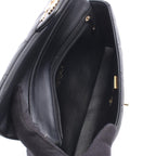 Chanel Shoulder Bag Quilted Clutch Black Lambskin Coco Pearl Chain — view 3