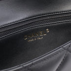 Chanel Shoulder Bag Quilted Clutch Black Lambskin Coco Pearl Chain — view 4