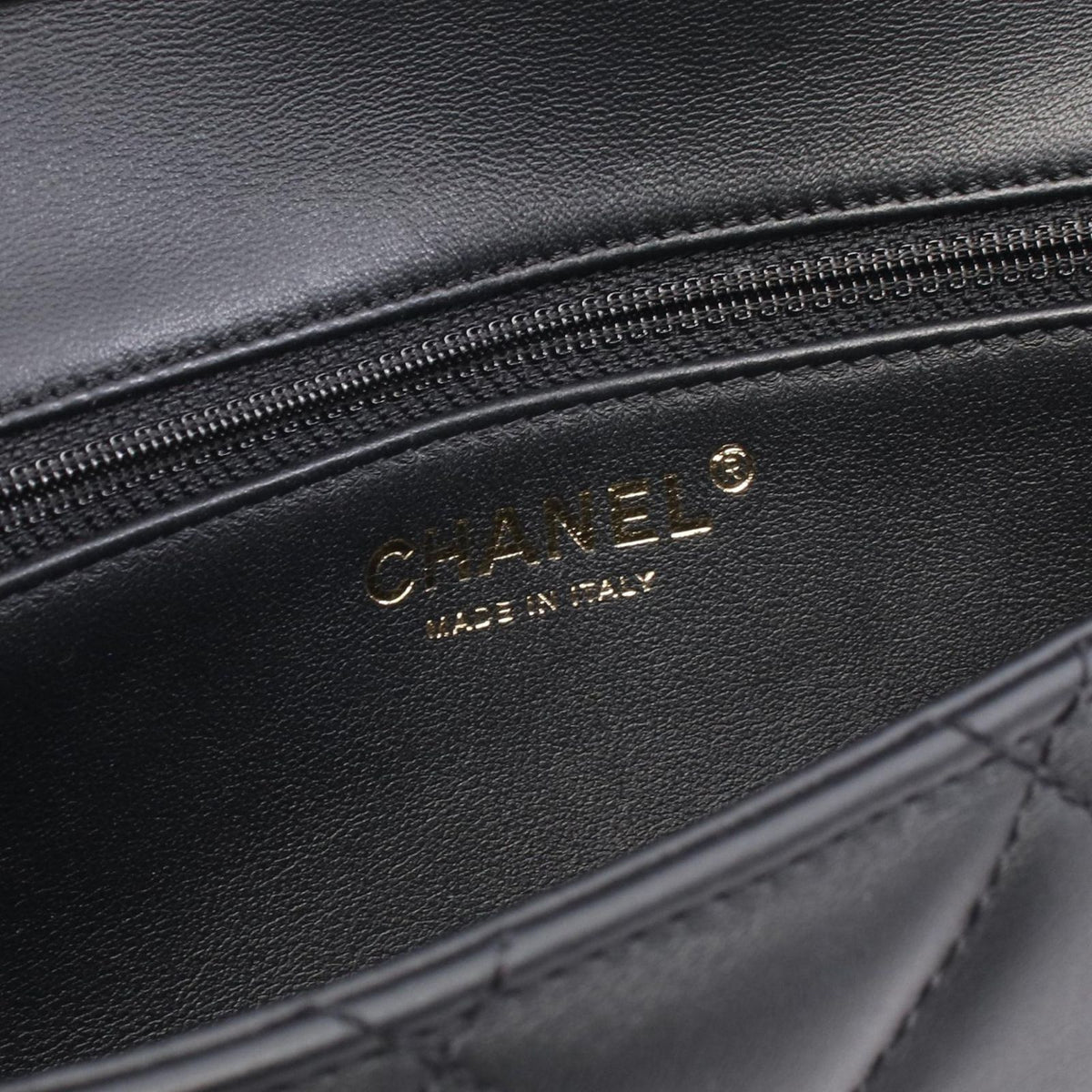 Chanel Shoulder Bag Quilted Clutch Black Lambskin Coco Pearl Chain — view 4