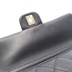 Chanel Shoulder Bag Quilted Clutch Black Lambskin Coco Pearl Chain — view 6