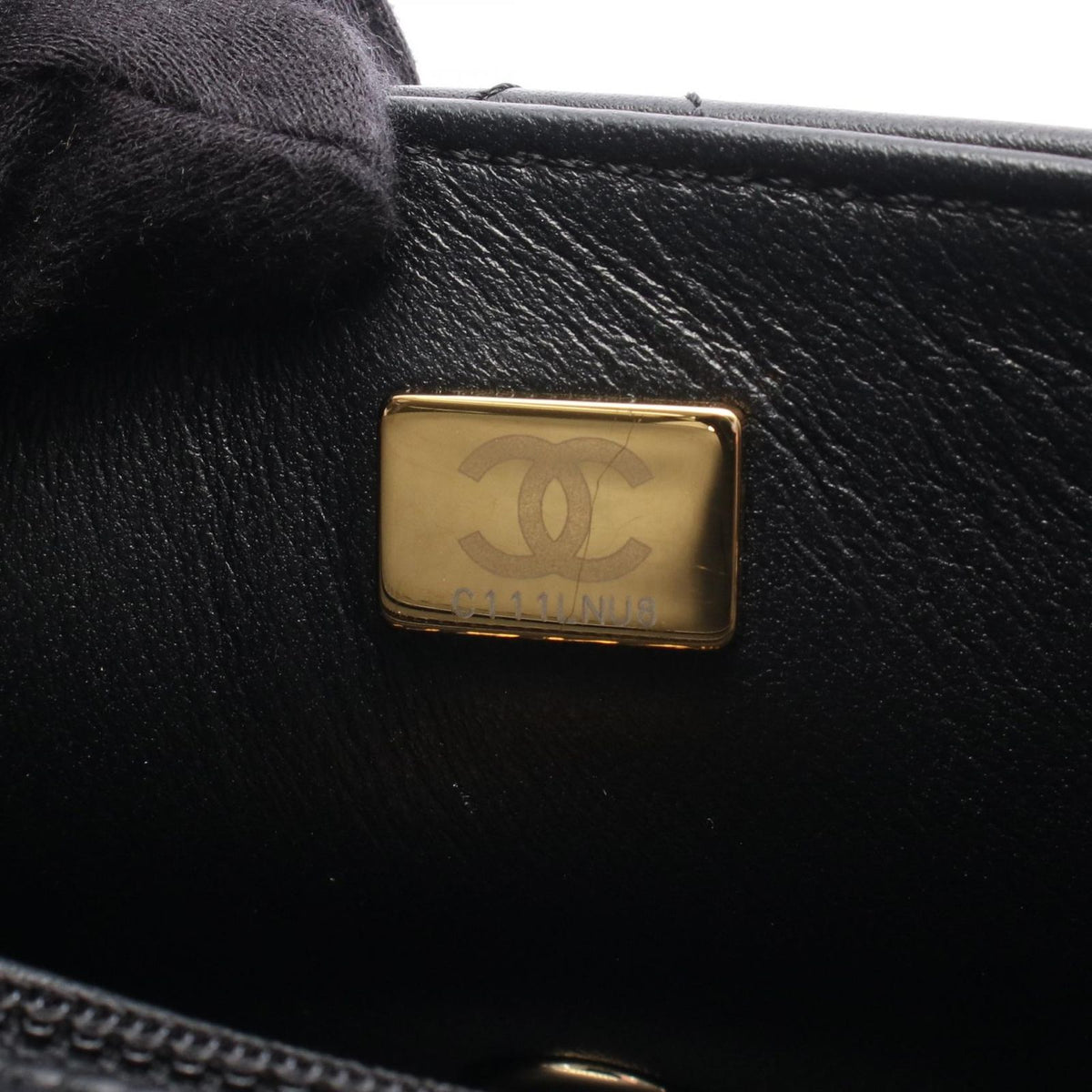 Chanel Shoulder Bag Quilted Clutch Black Lambskin Coco Pearl Chain — view 5