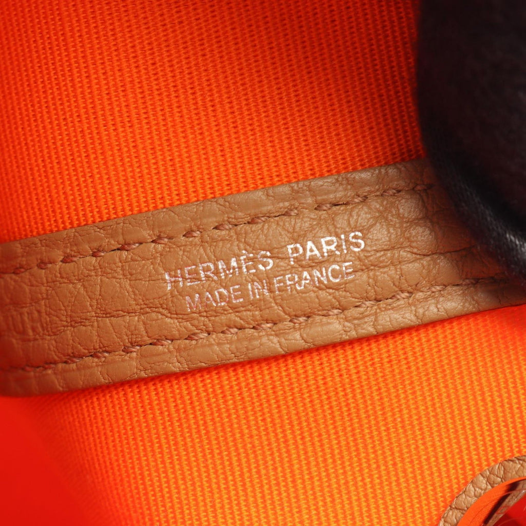 Hermes Tote Bag Garden Party TPM Orange Biscuit Canvas Leather — view 4