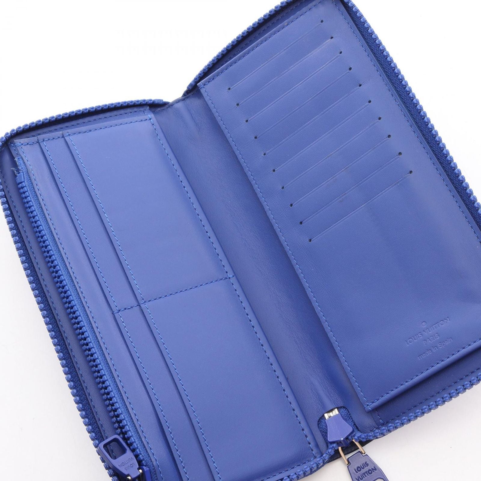 Louis Vuitton Round Long Wallet Zippy Long Vertical Matblue Neon Blue — view 3