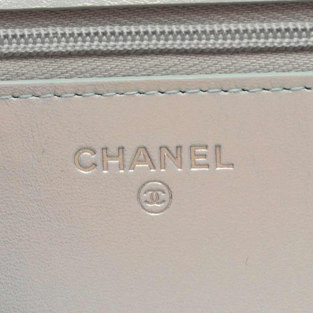Chanel Shoulder Bag Quilted Pearl White Lambskin Chain Wallet — view 5