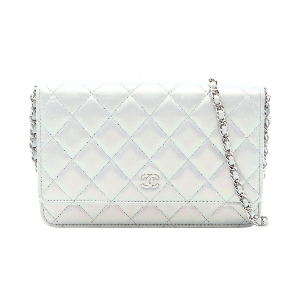 Chanel Shoulder Bag Quilted Pearl White Lambskin Chain Wallet