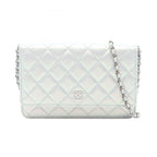 Chanel Shoulder Bag Quilted Pearl White Lambskin Chain Wallet