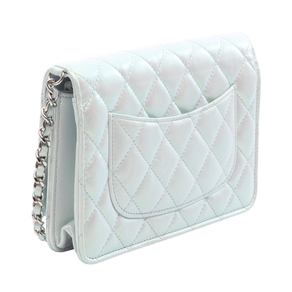 Chanel Shoulder Bag Quilted Pearl White Lambskin Chain Wallet — view 2