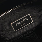Prada Shoulder Bag Tessuto Impuntu Black Nylon Saffiano Leather Triangle Logo — view 4