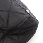 Prada Shoulder Bag Tessuto Impuntu Black Nylon Saffiano Leather Triangle Logo — view 7