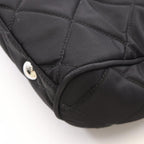 Prada Shoulder Bag Tessuto Impuntu Black Nylon Saffiano Leather Triangle Logo — view 6