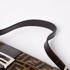 Fendi Shoulder Bag Cross Mamma Baguette Zucca Pattern Brown Silver — view 8