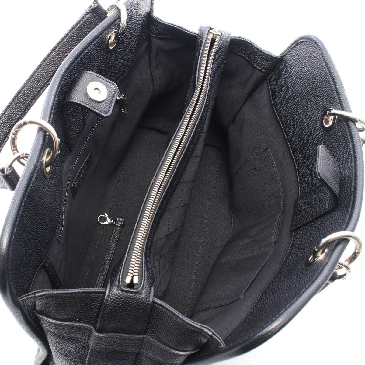 Chanel Handbag Quilted Black Caviar Leather — view 3