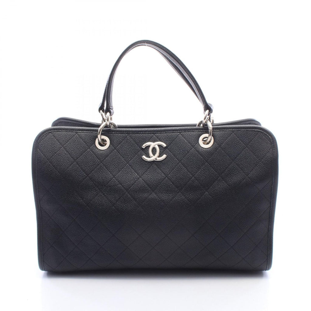 Chanel Handbag Quilted Black Caviar Leather