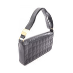 Chanel Shoulder Bag Choco Bar CC Logo Black Lambskin — view 2