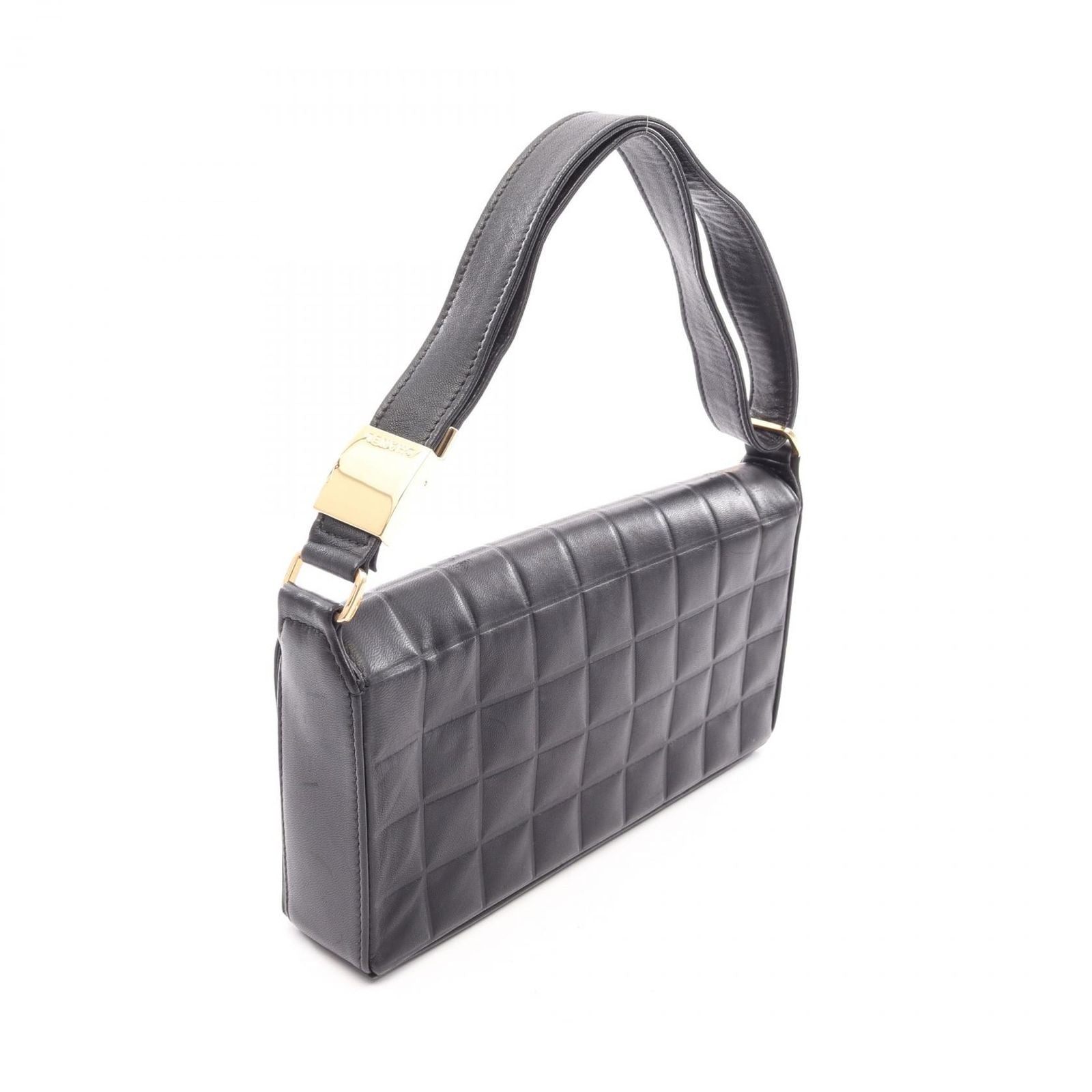 Chanel Shoulder Bag Choco Bar CC Logo Black Lambskin — view 2