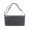 Chanel Shoulder Bag Choco Bar CC Logo Black Lambskin