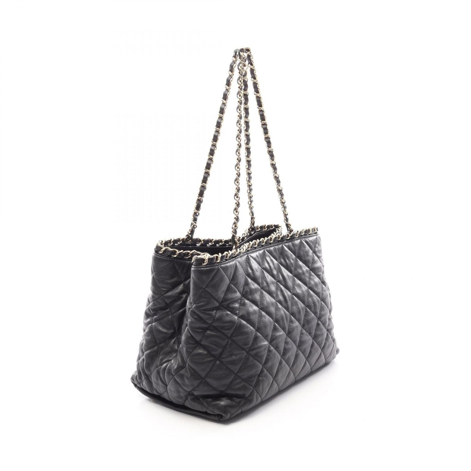 Chanel Tote Bag Quilted Black Leather — view 2