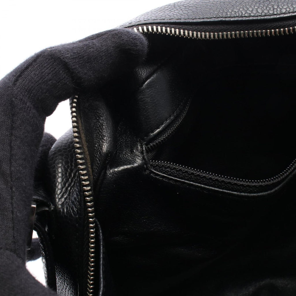Chanel Shoulder Bag Quilted CC Logo Black Caviar Leather — view 6