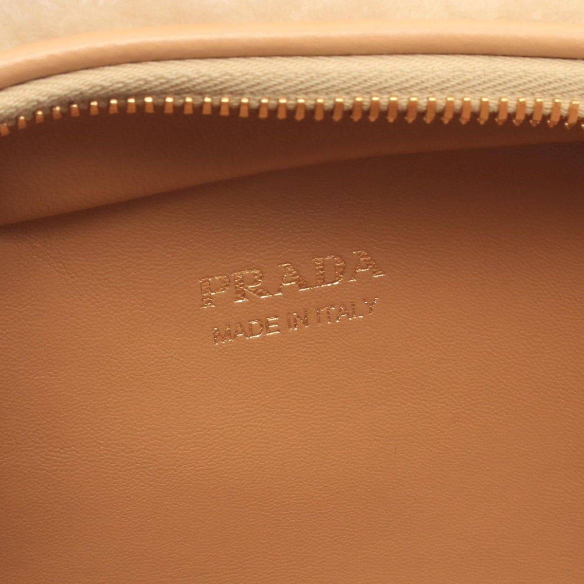Prada Handbag Odette Shearling Mini Beige Leather Bag — view 4