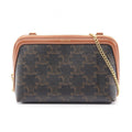 Celine Shoulder Bag Chain Clutch Triomphe Leather