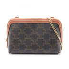Celine Shoulder Bag Chain Clutch Triomphe Leather