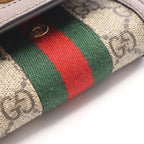 Gucci Bifold Wallet Ophidia GG Sherry Line Beige Brown Green Leather — view 6