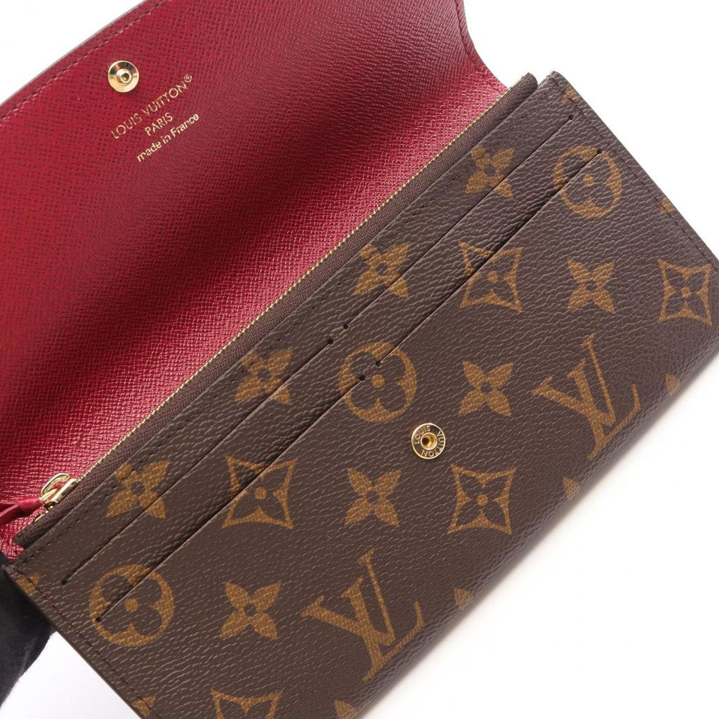 Louis Vuitton Bifold Wallet Portefeuille Emily Monogram Fuchsia Leather — view 5