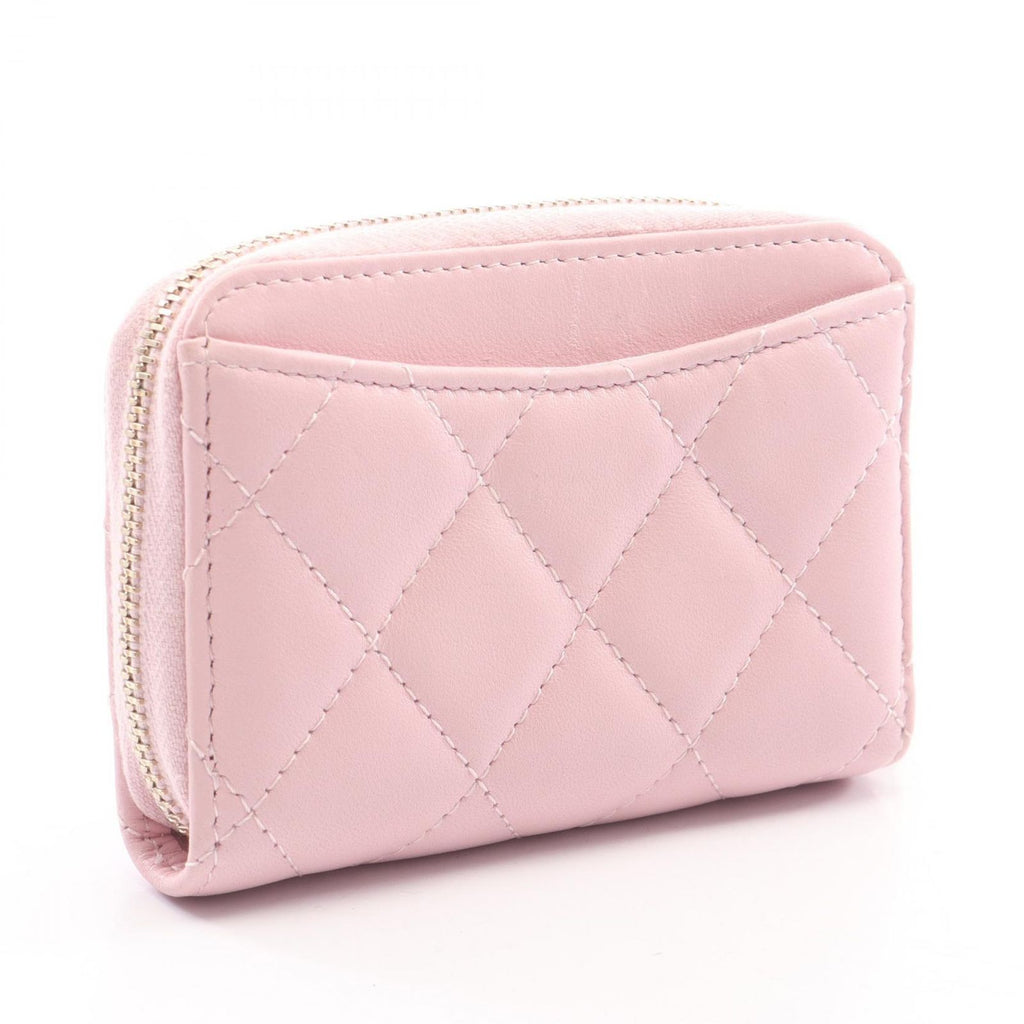 Chanel Coin Purse Classic Zip Quilted Pink Leather — view 2