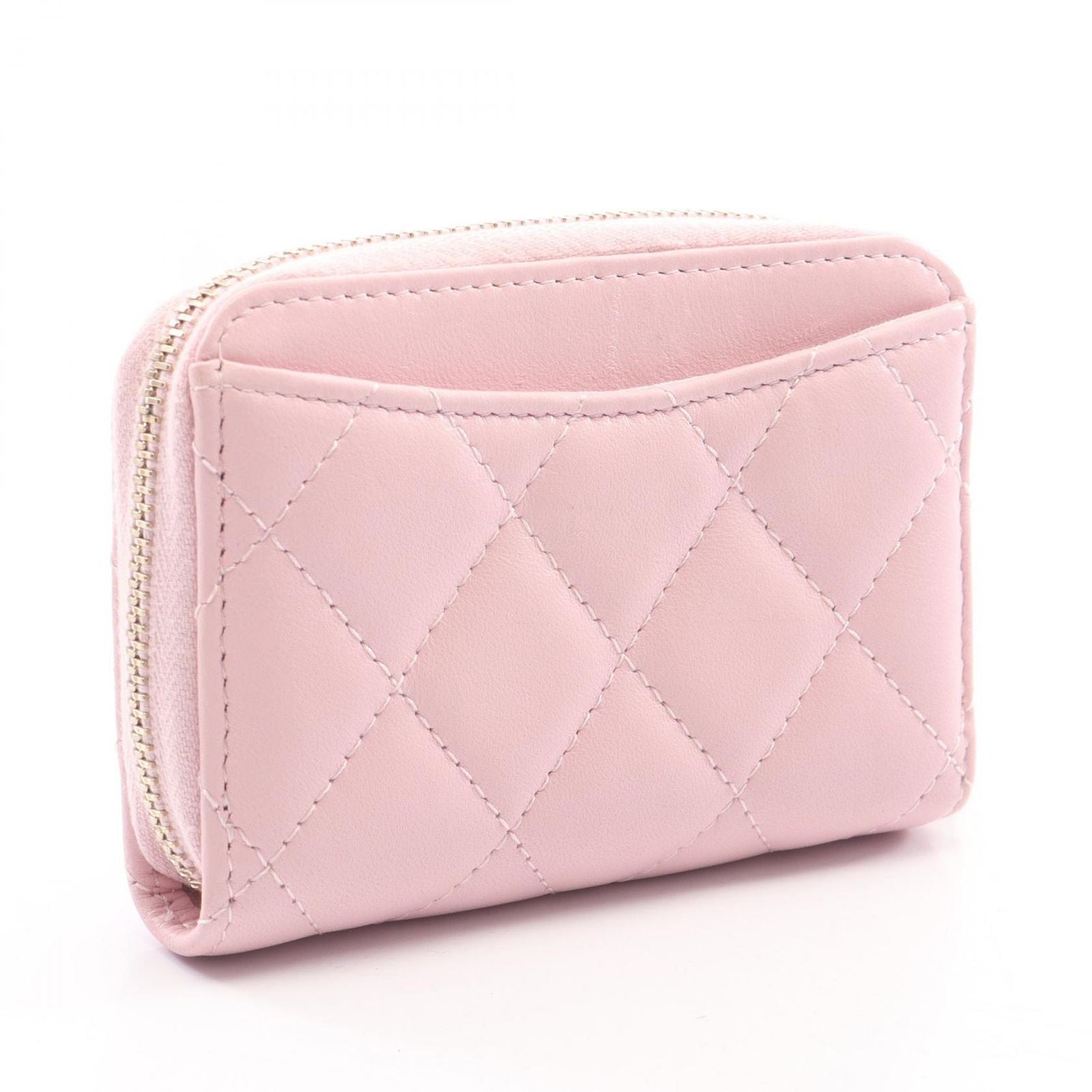 Chanel Coin Purse Classic Zip Quilted Pink Leather — view 2