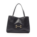 Gucci Tote Bag Horsebit 1955 Black Leather