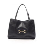 Gucci Tote Bag Horsebit 1955 Black Leather