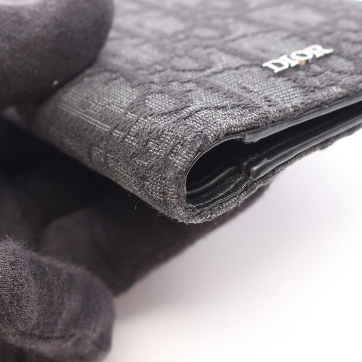 Dior Bifold Wallet Oblique Black Dark Gray — view 7