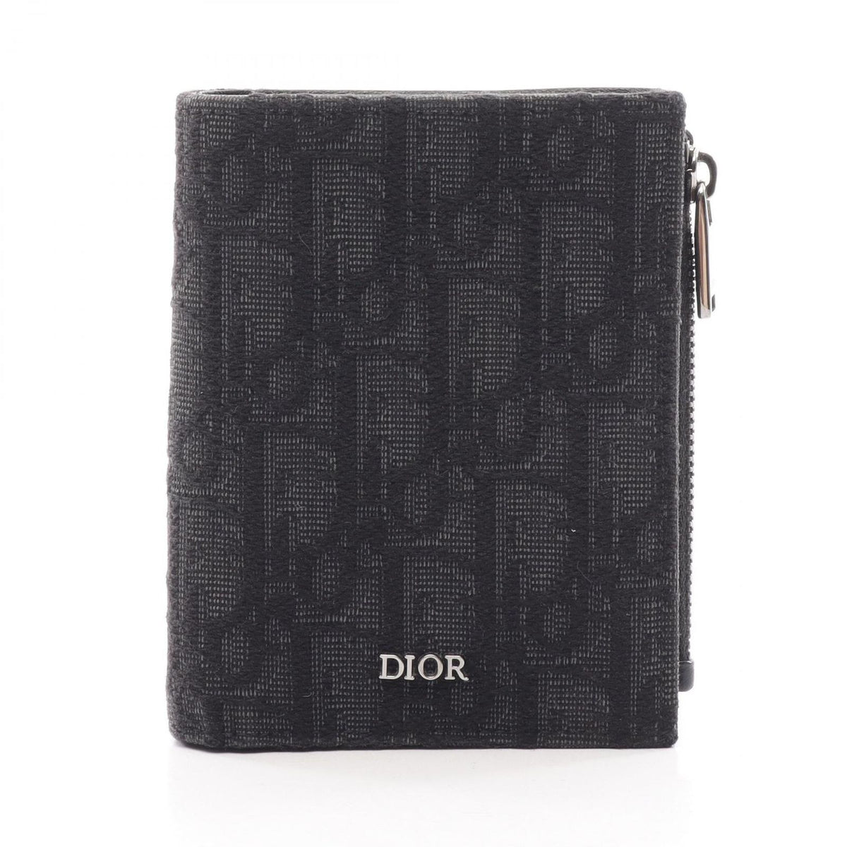 Dior Bifold Wallet Oblique Black Dark Gray